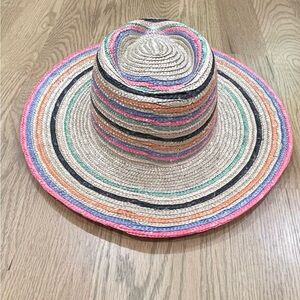 Brixton Women’s Small (56cm) Colorful Striped Wide Brim Hat